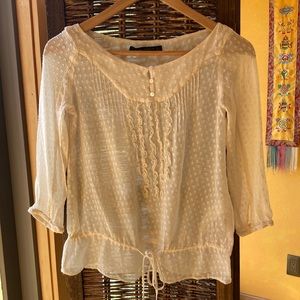 Zara Silk Swiss Dot Blouse